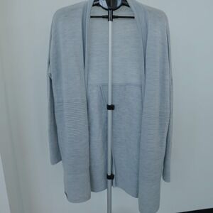 Lululemon Sit In Lotus Wrap II Womens Heathered Starlight Merino Wool Sweater